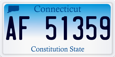 CT license plate AF51359