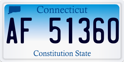 CT license plate AF51360