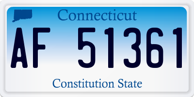CT license plate AF51361