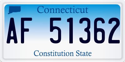 CT license plate AF51362
