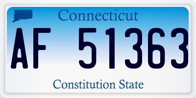 CT license plate AF51363