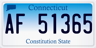 CT license plate AF51365