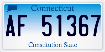 CT license plate AF51367
