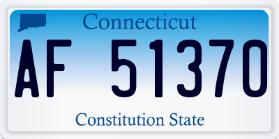 CT license plate AF51370