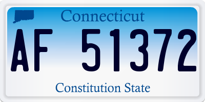 CT license plate AF51372