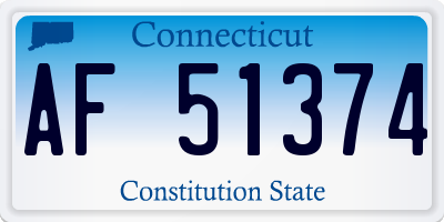 CT license plate AF51374
