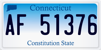 CT license plate AF51376