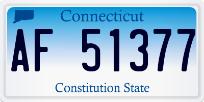 CT license plate AF51377