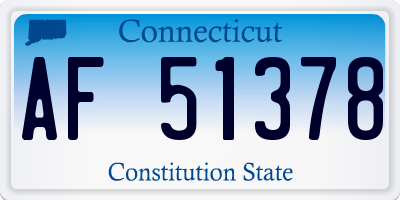 CT license plate AF51378