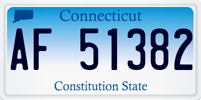 CT license plate AF51382