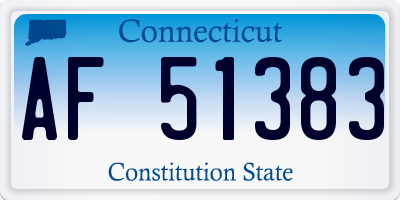 CT license plate AF51383