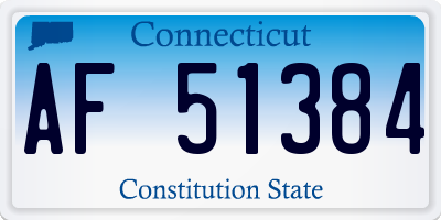 CT license plate AF51384