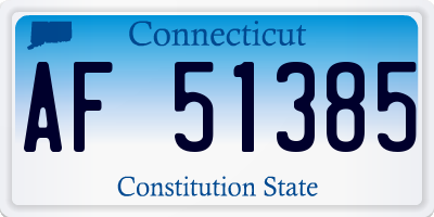 CT license plate AF51385