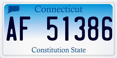 CT license plate AF51386