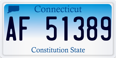 CT license plate AF51389