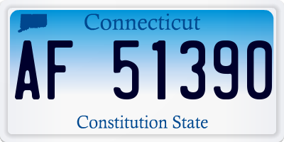 CT license plate AF51390