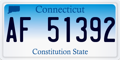CT license plate AF51392