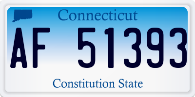 CT license plate AF51393