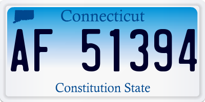CT license plate AF51394
