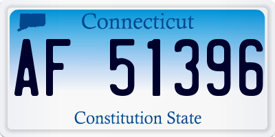 CT license plate AF51396
