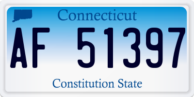 CT license plate AF51397