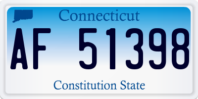 CT license plate AF51398