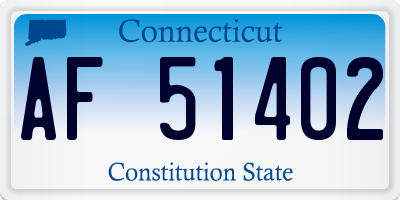 CT license plate AF51402