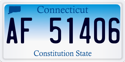 CT license plate AF51406