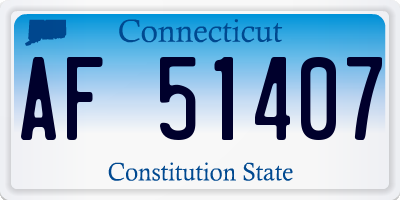 CT license plate AF51407