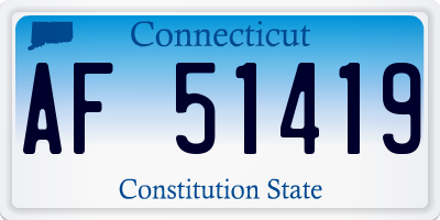 CT license plate AF51419