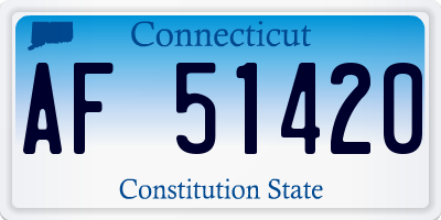 CT license plate AF51420