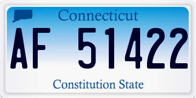 CT license plate AF51422