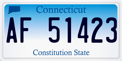 CT license plate AF51423