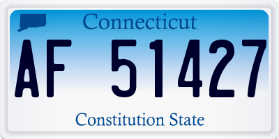 CT license plate AF51427