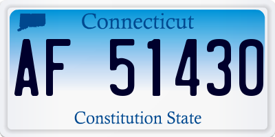 CT license plate AF51430