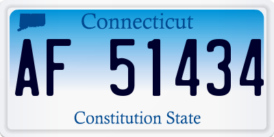 CT license plate AF51434