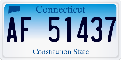 CT license plate AF51437