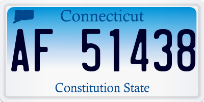 CT license plate AF51438