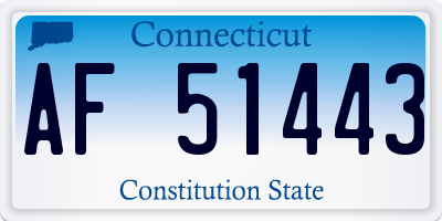 CT license plate AF51443