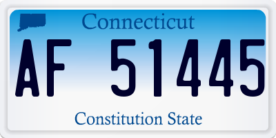 CT license plate AF51445