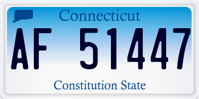 CT license plate AF51447