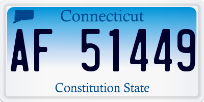 CT license plate AF51449