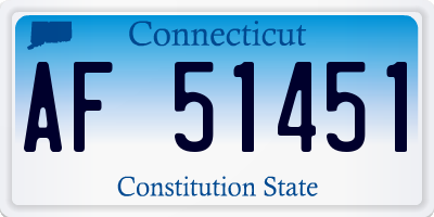 CT license plate AF51451
