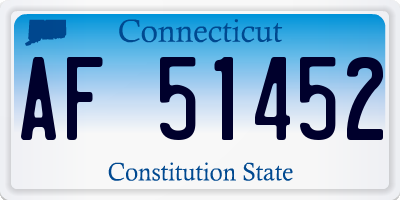 CT license plate AF51452