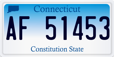 CT license plate AF51453