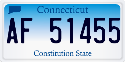 CT license plate AF51455