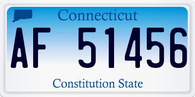 CT license plate AF51456