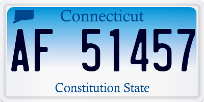 CT license plate AF51457