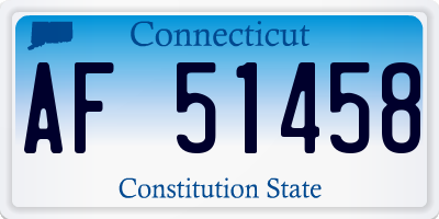 CT license plate AF51458