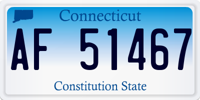 CT license plate AF51467